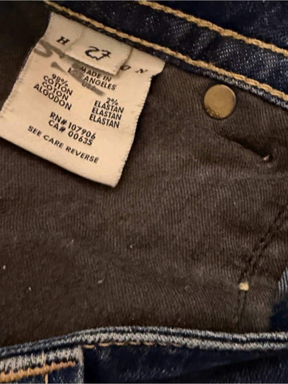 Hudson Y2K Low Rise Jeans Dark Indigo Flare Jeans 27x30 - Picture 6 of 6